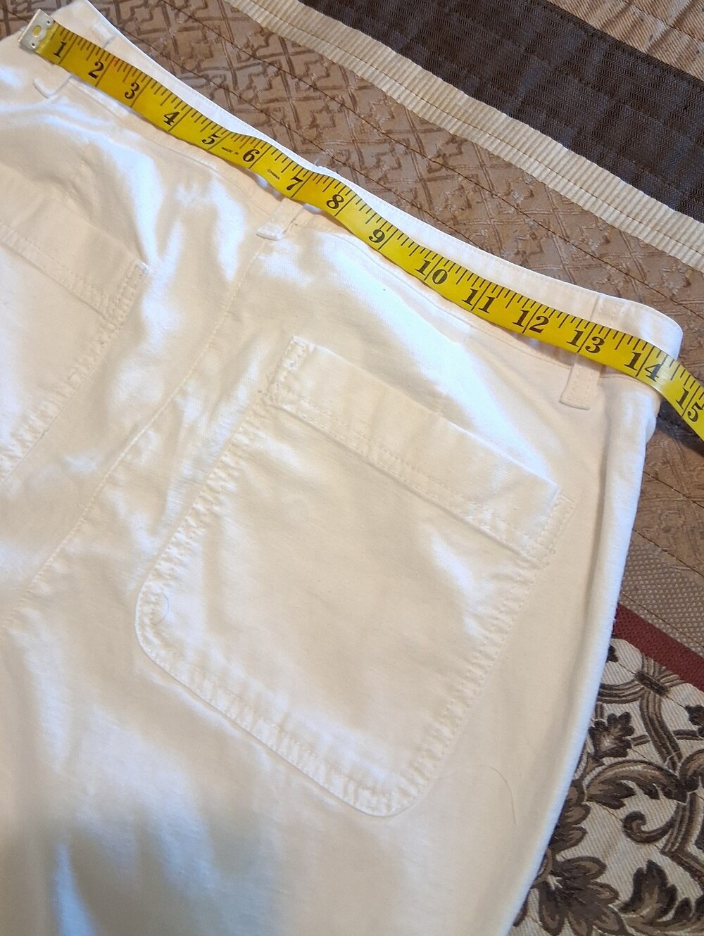 Eileen Fisher White Organic Cotton Blend Pant Classic Tapered High Rise Sz4 - Picture 10 of 16